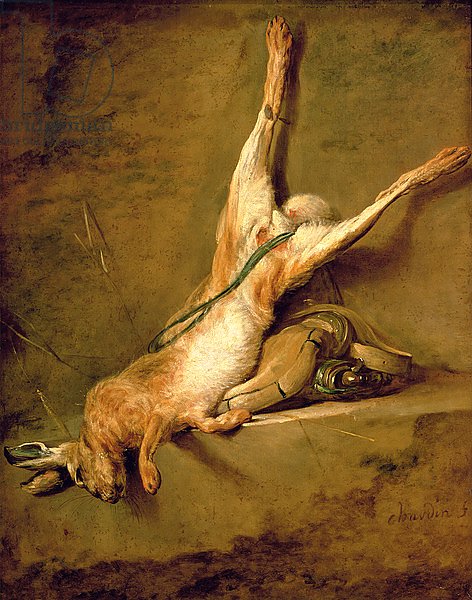 Dead hare with powder horn and gamebag, c.1726-30