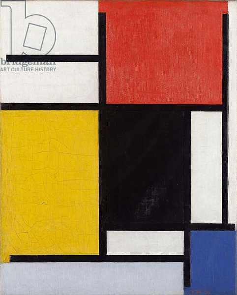 Composition with red, yellow, black, blue and grey, 1921