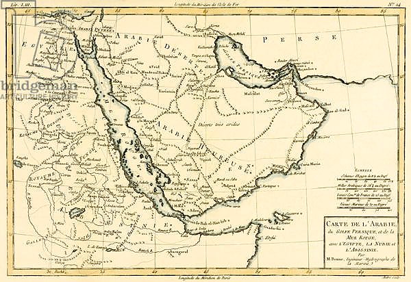 Arabia, the Persian Gulf and the Red Sea, with Egypt, Nubia and Abyssinia, 1780