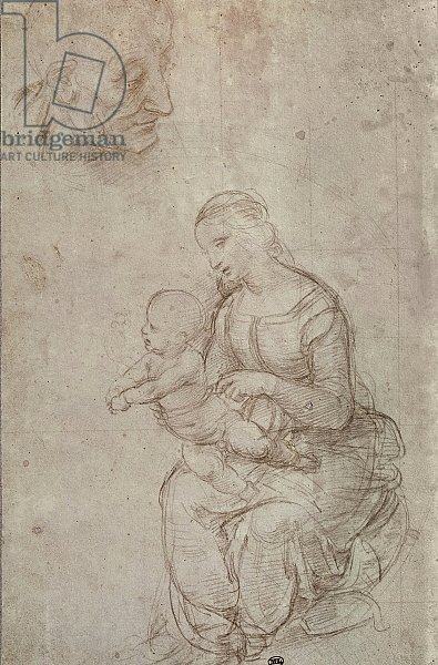 Madonna and child and head of an old man