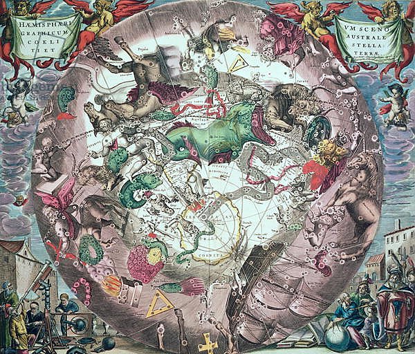 Constellations of Southern Hemisphere, 'The Celestial Atlas, or the Harmony of the Universe' 1708
