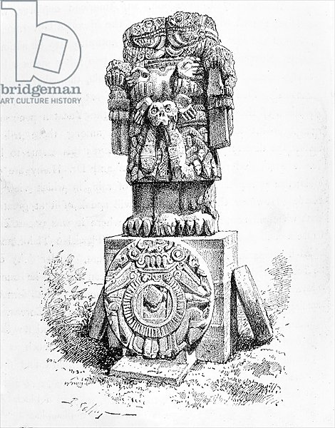 Statue of the Goddess Coatlicue, from 'The Ancient Cities of the New World', pub. in 1887