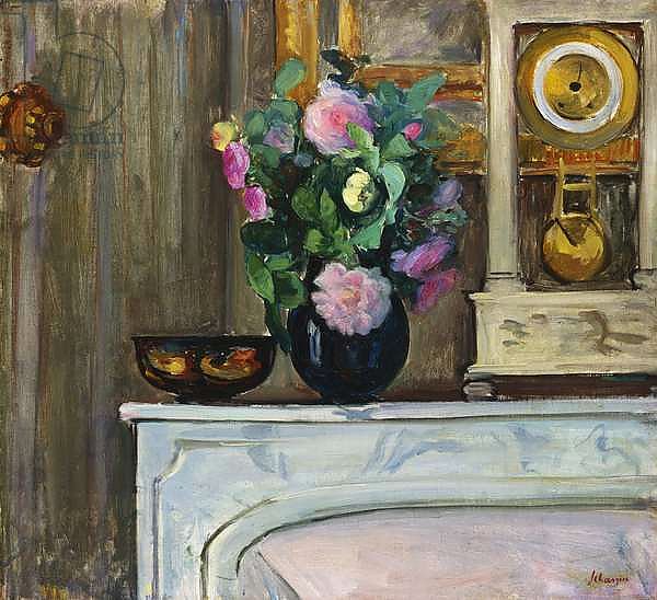 Bouquet of Flowers on the Fireplace, 1920