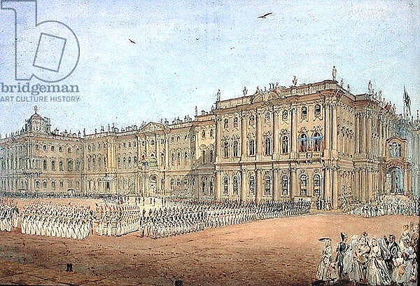 Review at the Winter Palace in St. Petersburg, 1840s