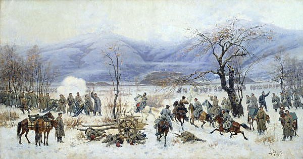 Постер Кившенко Алексей Сражение у Шипки-Шейново 28 декабря 1877 года. 1894