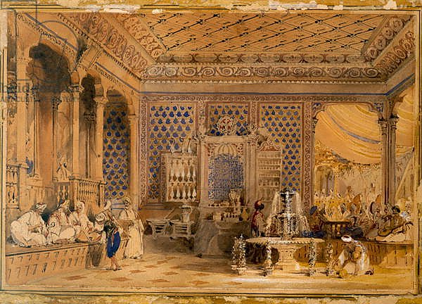 Interior of a Turkish Caffinet, Constantinople, 1838