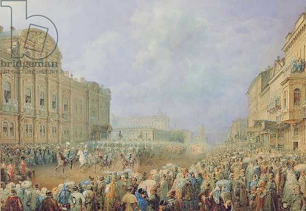 Military Review on the Nevsky Avenue at the Beloselsky-Belozersky Palace, 1859