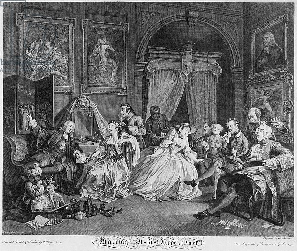 Marriage a la Mode, Plate IV, The Toilette, 1745
