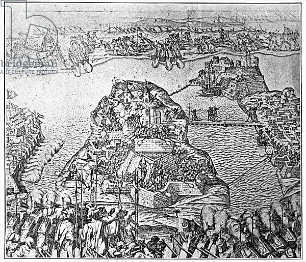 Map of the Siege of Malta in 1565