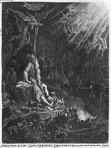 The Wandering Jew and the Last Judgement, engraved by Felix Jean Gauchard