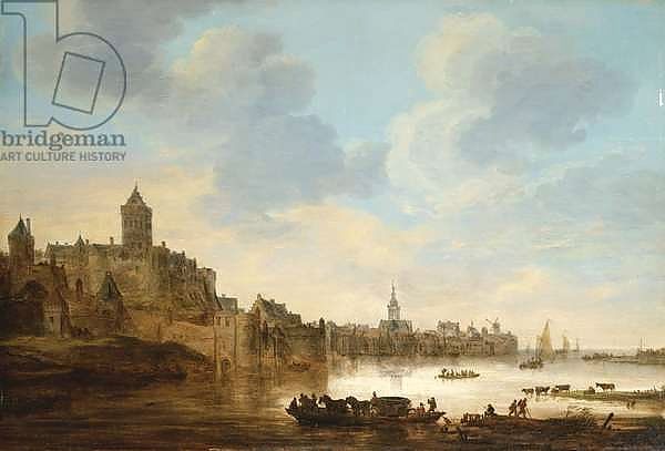 A town on the banks of a river, with a ferry, 1648