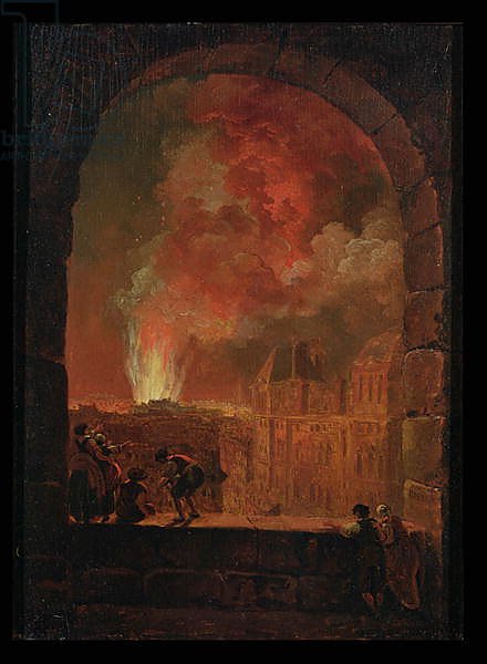 Fire at the Opera of the Palais-Royal, View from the Louvre, 1781