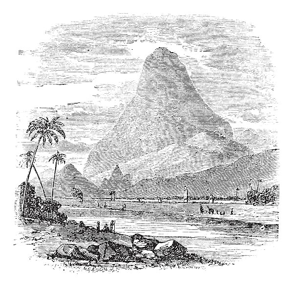 Comorin Peak in Kanyakumari, Tamil Nadu, India, vintage engraving