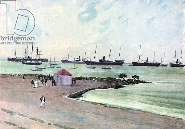 Captured Spanish Vessels at Anchor in Man-of-War Harbor, Key West