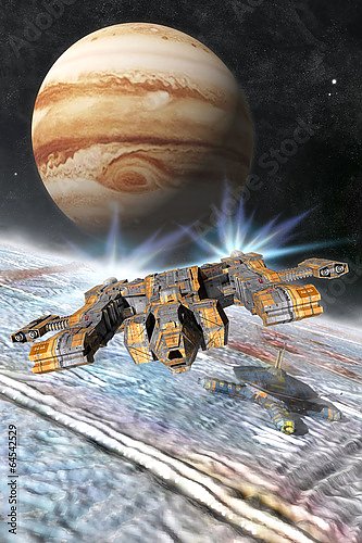 Космический корабль и лунная база на Венере