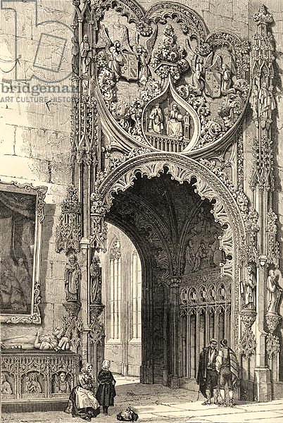 Gateway of the Cathedral, Segovia, illustration from 'Spanish Pictures' by the Rev. Samuel Manning