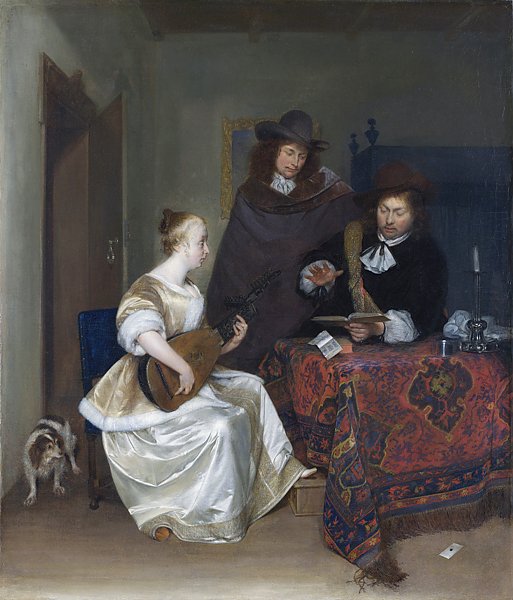 Женщина, играющая музыка для двух детей