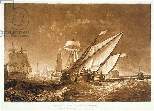 F.55.I Entrance to Calais Harbour, from the 'Liber Studiorum', engraved by the artist, 1816