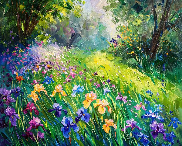 Bright iris meadow