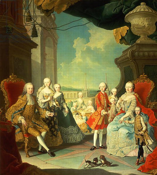 Maria Theresa and her Husband at the staircase