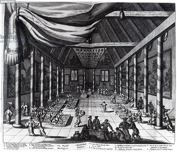 The Royal Banquet, illustration from 'Atlas Chinensis' by Arnoldus Montanus, 1671