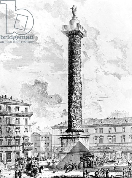 View of the Column of Marcus Aurelius in the Piazza Colonna, from the 'Views of Rome' series, c.1760