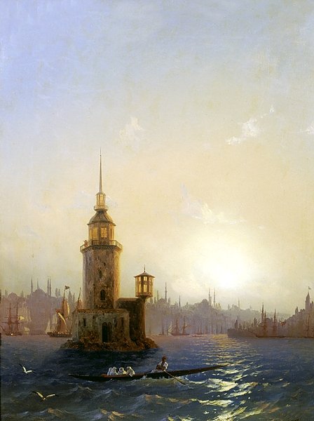 Вид на Леандровую башню в Константинополе
