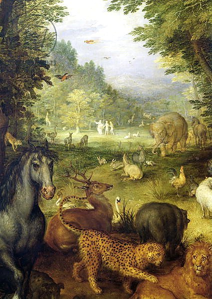 Earth, or The Earthly Paradise, detail of animals, 1607-08