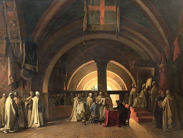 The Inauguration of Jacques de Molay into the Order of Knights Templar in 1295