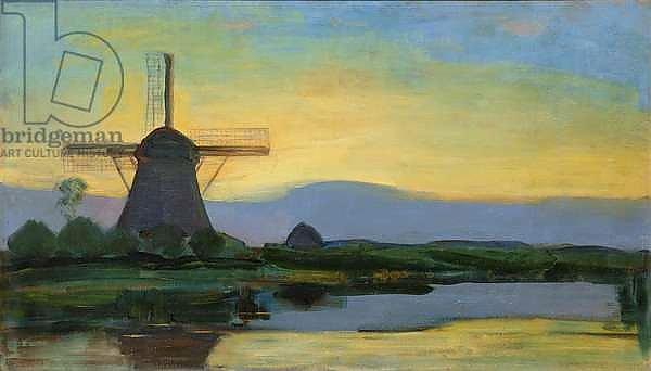 Oostzijdse Mill with Extended Blue, Yellow and Purple Sky, c.1907-early 1908