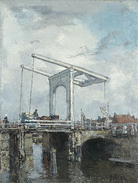 Разводной мост в голланском городке