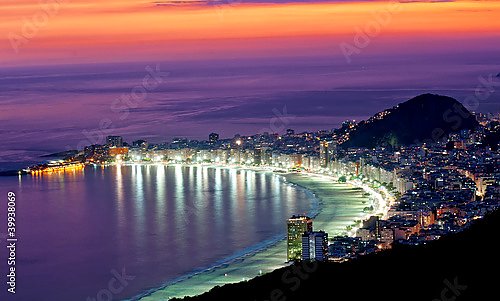 Постер Бразилия, Рио-де-Жанейро, пляж Копакабана