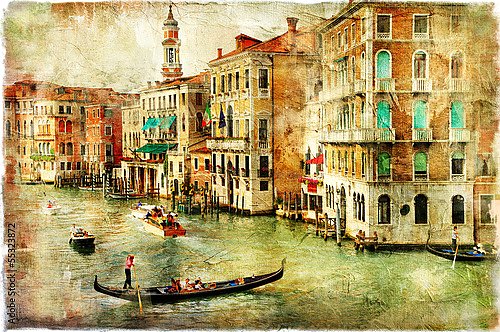 Постер Италия. Улицы Италии #13, Венеция. Винтаж