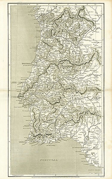 Карта Португалии, 1808г. 1