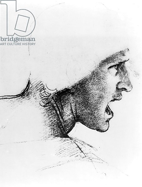 Study for the head of a soldier in 'The Battle of Anghiari', c.1504-05