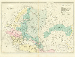 Постер Карта России с момента вступления на престол Петра I, 1856 г.