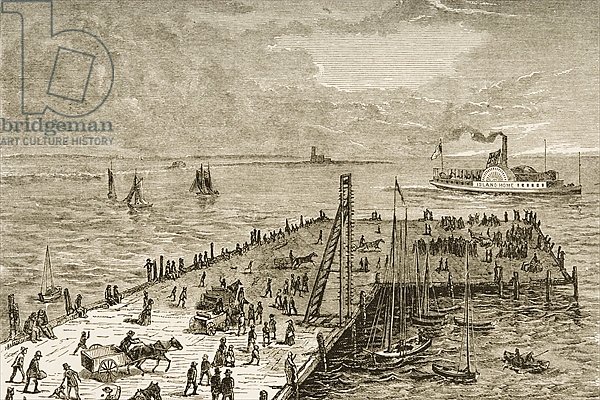 The wharf at Nantucket Island, Massachusetts in the 1870s, c.1880