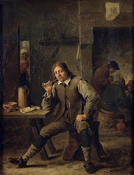 A Smoker Leaning on a Table, 1643