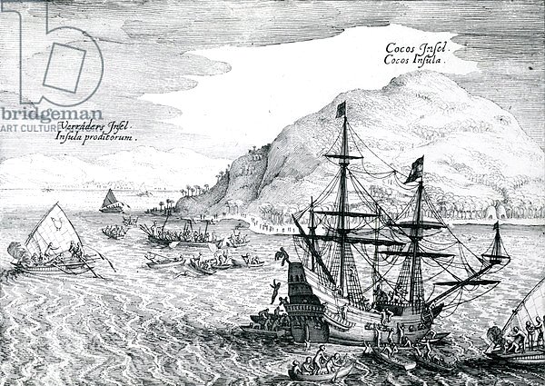 View of Cocos Island and Verraders Island, 1655