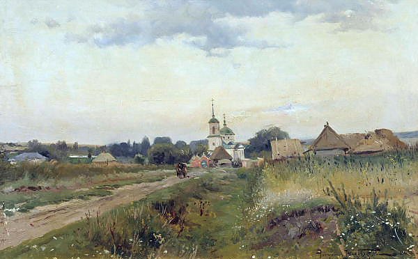 Постер Маковская Александра Пейзаж с церковью 2