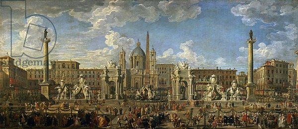Preparation For the Firework Display Held at Piazza Navona, Rome, 1729