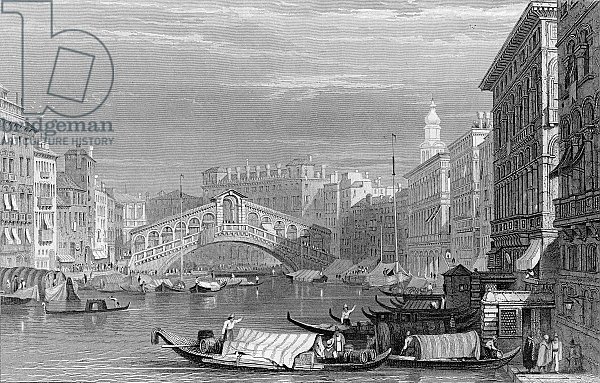 The Rialto Bridge, Venice, engraved by Edward Finden, c.1830