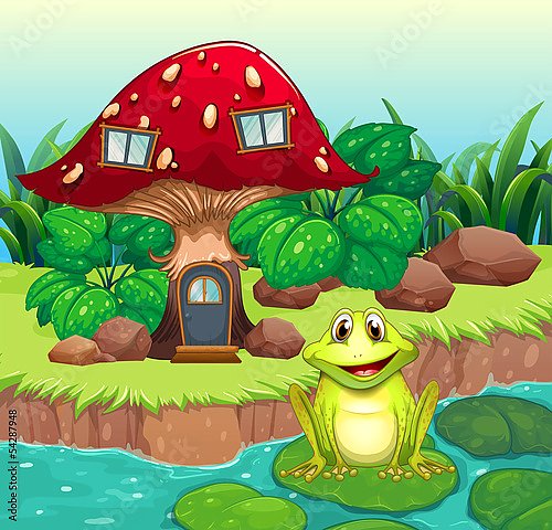 Домик-гриб и лягушка