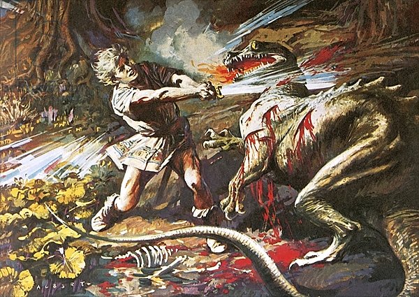 Sigurd slaying the dragon Fafnir
