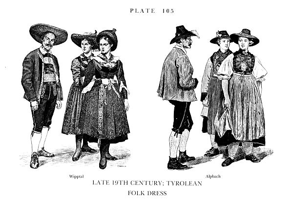 Fin du XIXè Siècle, Habits traditionnels du Tyrol, Late 19Th Century, Tyrolean Folk Dress 4