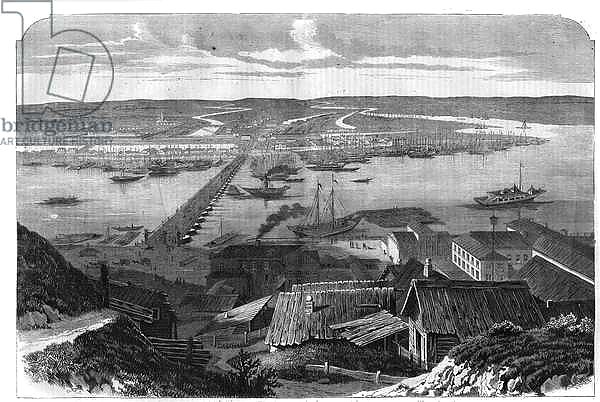 View of Nizhny Novgorod, city of Russia. Engraving in “” L'univers illustrious””, 1867. Private collection.