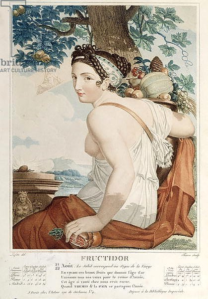 Fructidor twelfth month of the Republican Calendar, engraved by Tresca, c.1794