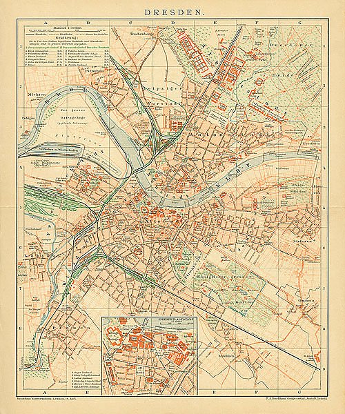 Карта Дрездена, конец 19 в. 1