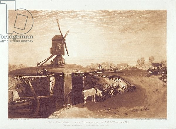 Windmill and Lock, engraved by William Say