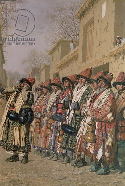 Dervishes' Chorus Begging Alms in Tashkent, 1870